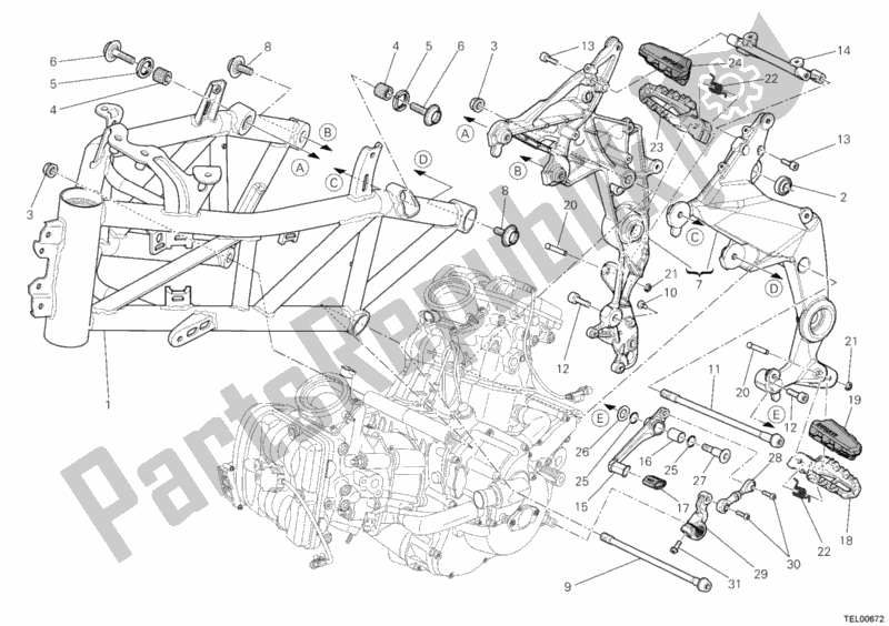 Toutes les pièces pour le Cadre du Ducati Multistrada 1200 ABS 2011